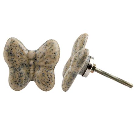 Cream Butterfly Ceramic Drawer Knob